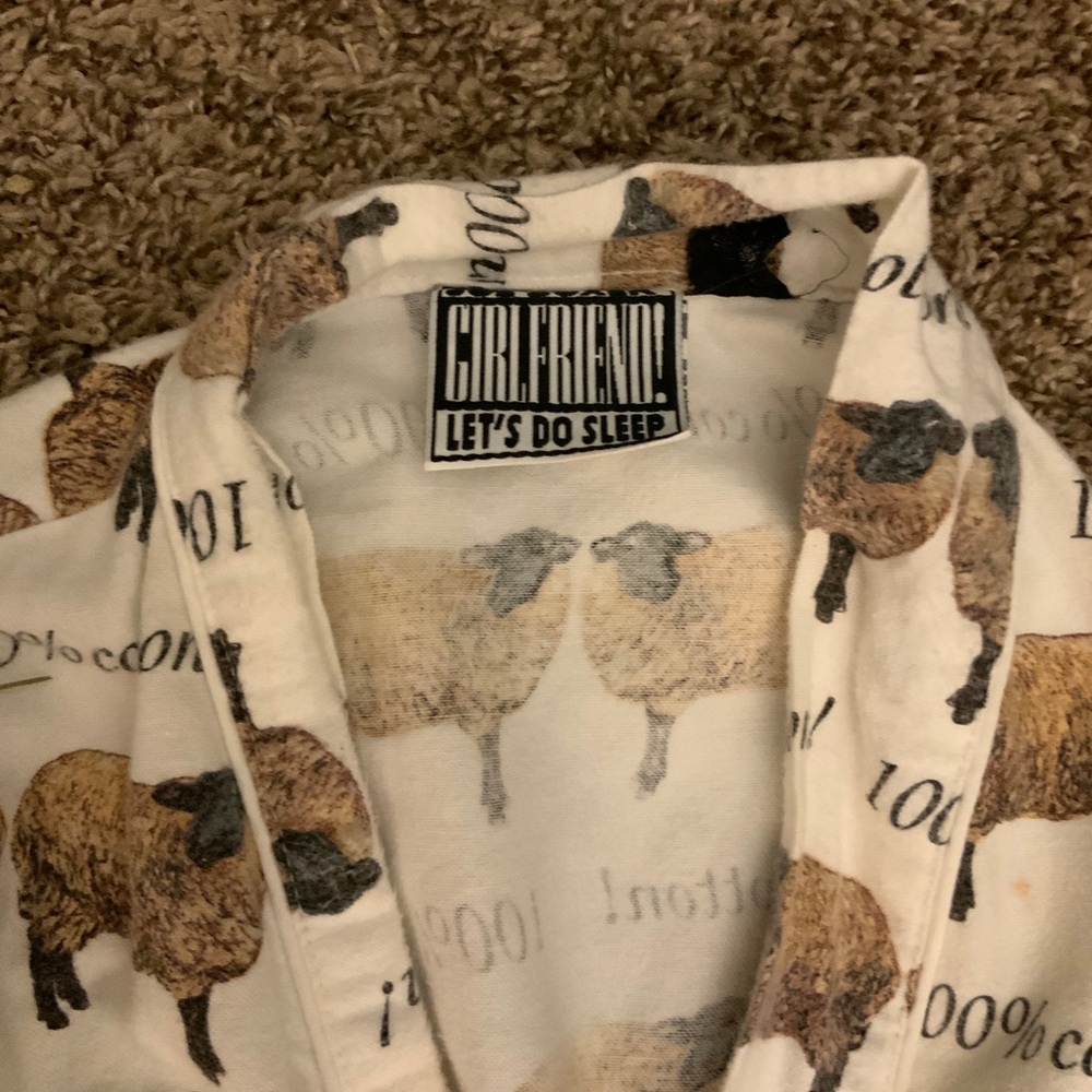 ✌️Girlfriend let’s do sleep "100% COTTON" WITH SHEEP PATTERN OZ bath robe - Picture 3 of 3